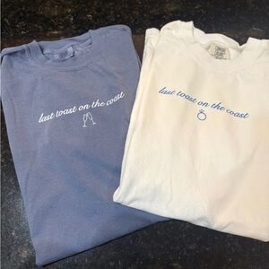 Comfort Colors "last toast on the coast" Short Sleeve Tee - Blue & White